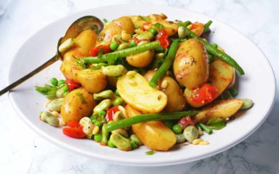 Spring Potato Salad with Broad Beans and Tomatoes