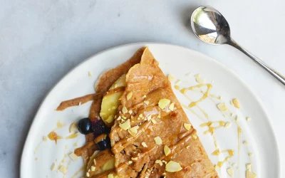 3 Ingredient Crepes with Banana & Almond Butter