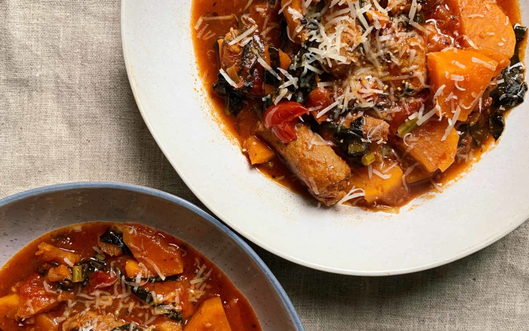 Smoky Sausage & Sweet Potato Stew